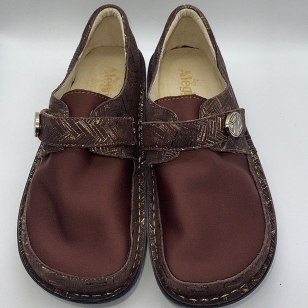 NWOB Alegria Brenna PG Lite Dream Fit Brown Leather Comfort Shoes EU 39 US 8.5